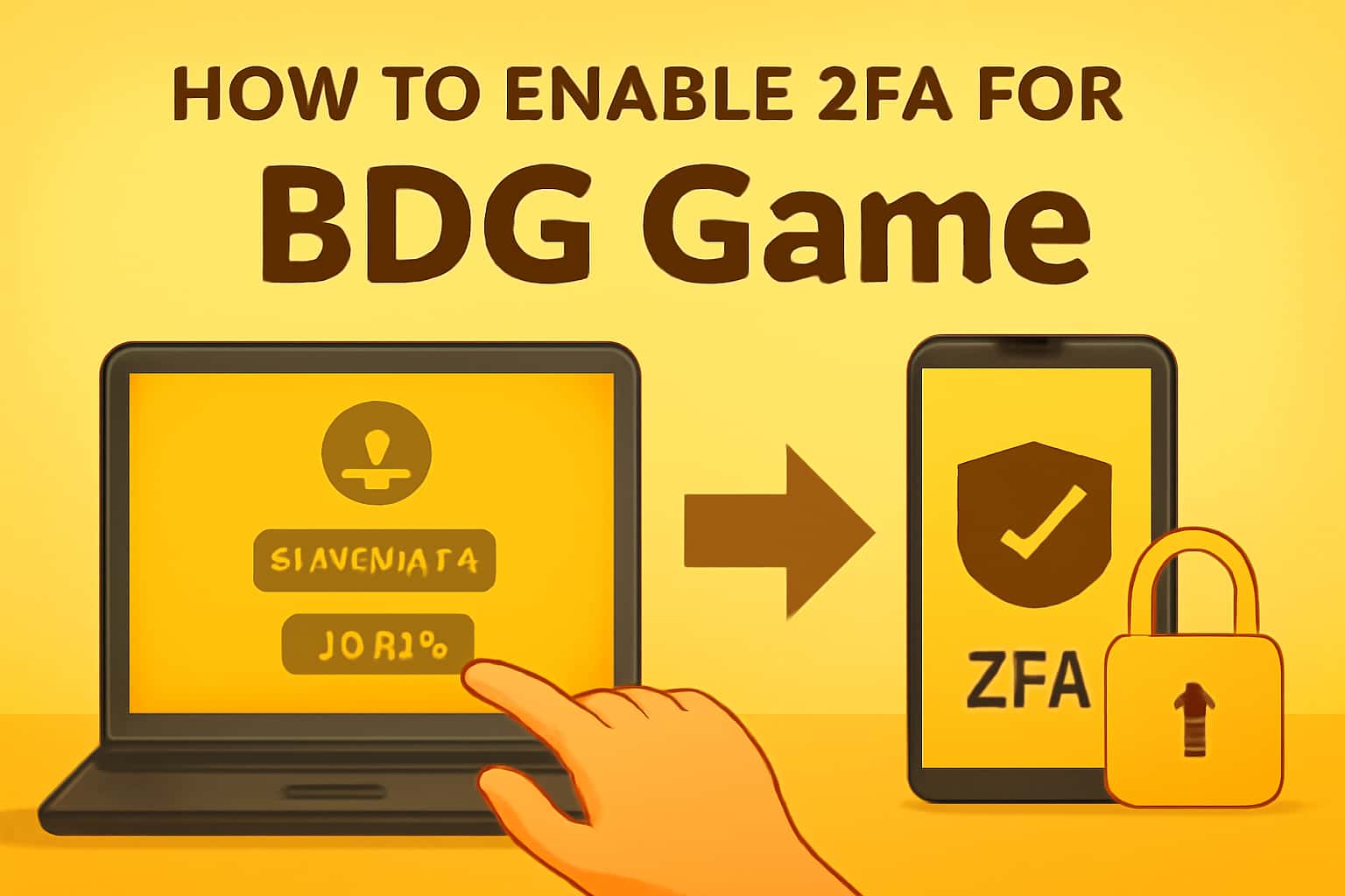 An informational visual representation of enabling 2FA for BDG Game.
