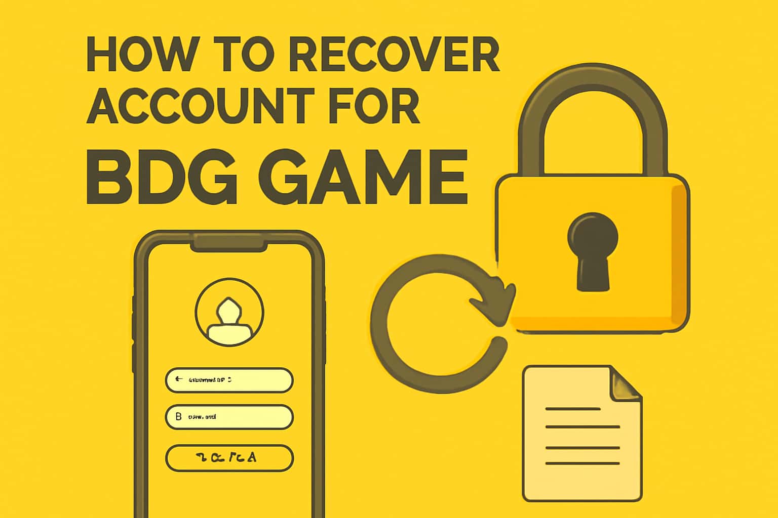 Visual representation of account recovery process for BDG Game.