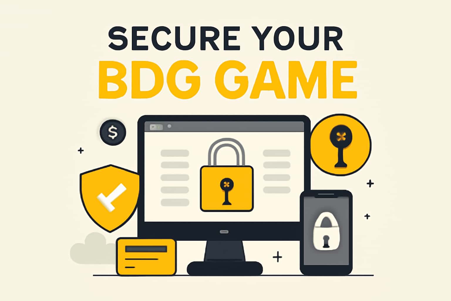 Informational scene on securing BDG Game account with a modern aesthetic.