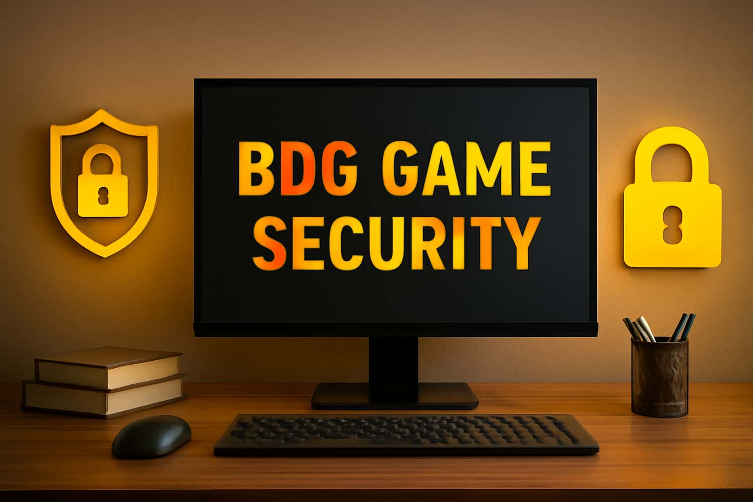 A futuristic representation of BDG Game Security with a focus on user account protection.